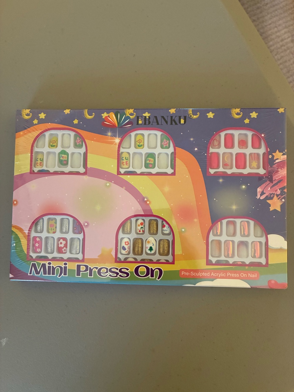 Mini Press On Nails - Multicolor Cute Designs